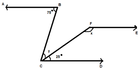 In The Given Figure $AB\\parallel CD\\parallel EF$, Find The Angles X ...