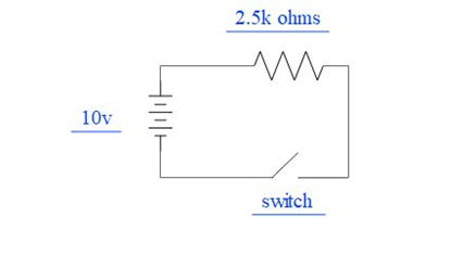 Find the current through the circuit when switch is opened and switch ...