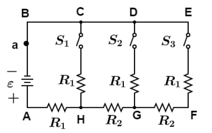 In Figure. ${R_1} = 20\\Omega $ , ${R_2} = 10\\Omega $ and the ideal ...