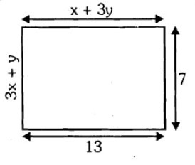 Find the value of x and y in the following rectangle class 9 maths CBSE