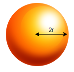 The radius of a sphere is 2r, then the volume will be:A. $\\dfrac{4}{3 ...