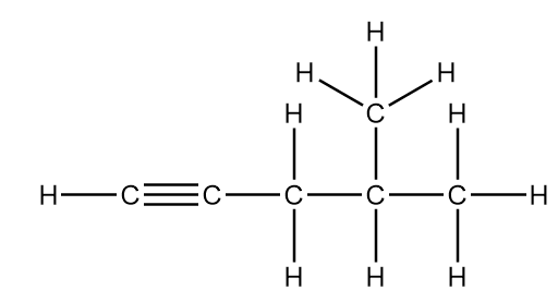 Draw structure of $4 - {\\text{methylpent - 1 - yne}}$. How many $C - H ...