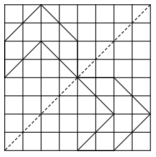 Copy the diagram and complete given shape to be symmetric about the ...