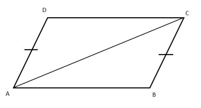 In the given figure if \\[AD = BC\\] and \\[AD\\parallel BC\\], then:\n ...