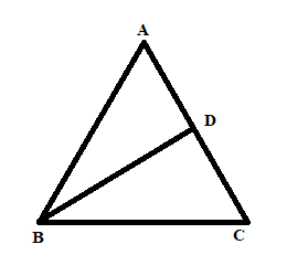 In$\\Delta $ABC, AB = AC and BC = 6cm. D is a point on the side AC such ...