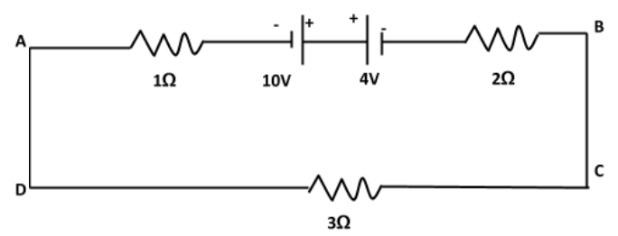 The potential drop across 4V battery in the following class 12 physics ...