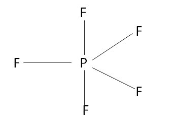 What is the hybrid state of the central atom in the following $P{F_5 ...