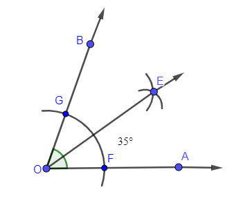 Draw an angle of ${{70}^{\\circ }}$ using a protractor. Bisect this ...