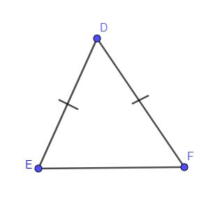 What is the difference between an equilateral and an isosceles triangle?