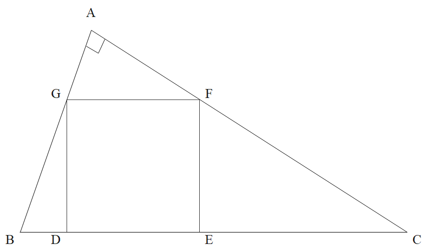 In Fig., DEFG is a square in a triangle ABC right angled at A. Prove ...