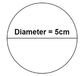 If the diameter of the circle is $5\\,cm$, what is the circumference ...