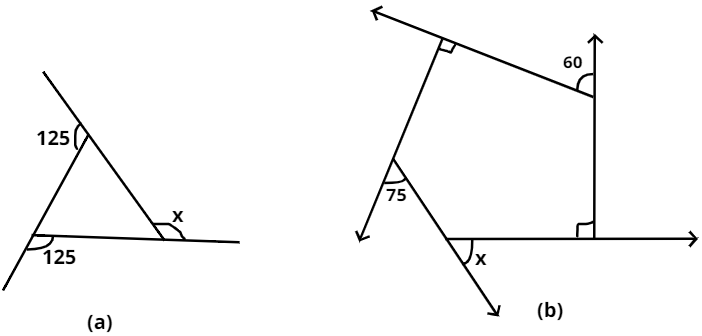 find the measure of x in the following figure class 8 answer