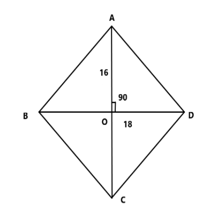 Find The Length Of The Side If The Diagonals Of The Rhombus Are 16 And 18?