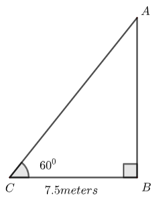 The angle of elevation of a ladder leaning against a wall is \\[60 ...