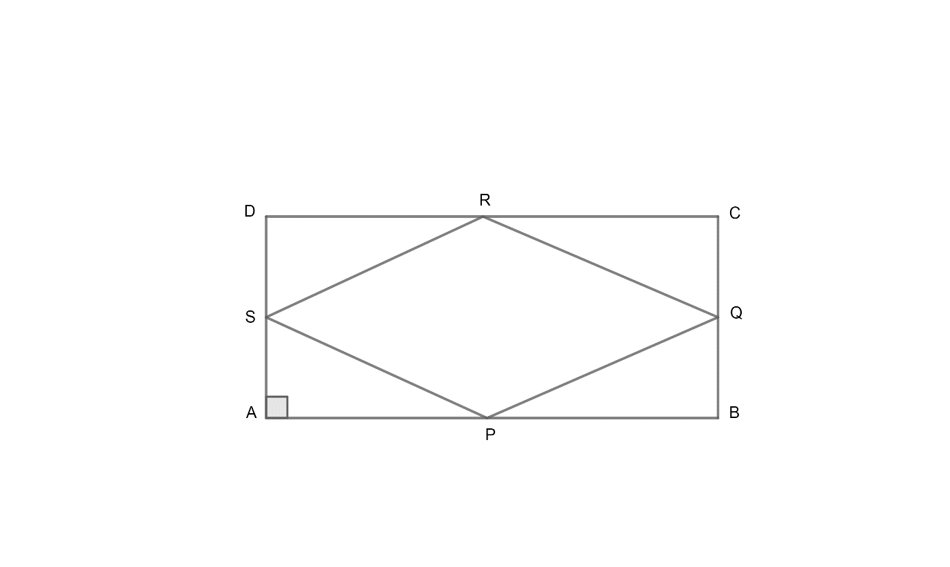 Abcd Is A Rectangle And Pq R And S Are Mid Points Of The Side Ab Bc Cd And Da Respectively
