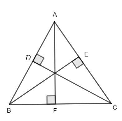 Show that the sum of the three altitudes of a triangle is less than the ...