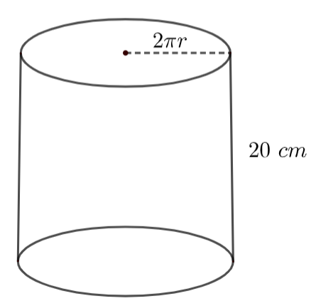 A rectangular sheet of foil is 88cm long and 20 cm wide. A cylinder is ...