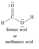 Given the structural formula for the followinga) Methanoic acid.