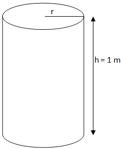 The capacity of a closed cylindrical vessel of height 1 m is 15.4 ...