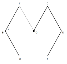 In the figure, \\[ABCDEF\\] is a regular hexagon, and its center is ...