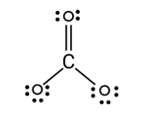 How many bond pairs and lone pairs are there in $CO_3^{2 - }$.