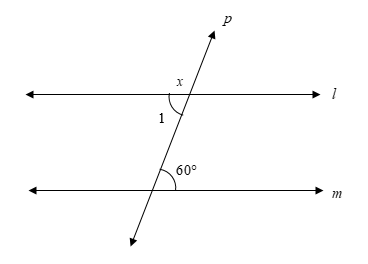 In the figure, line \\[l\\] is parallel to the line \\[m\\], and line ...