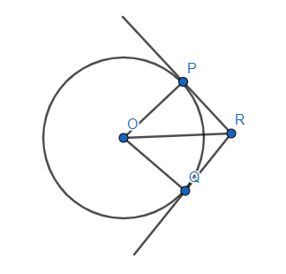 In figure, two tangents $RQ$ and $RP$ are drawn from an external point ...