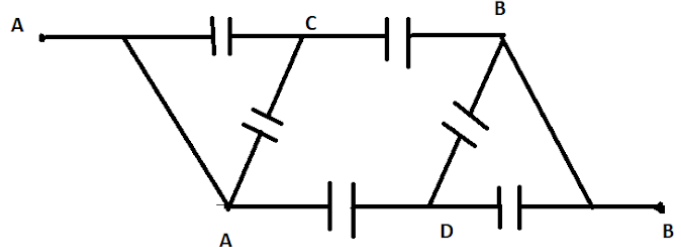 A Network Of Six Identical Capacitors, Each Of Capacitance $C$ Is ...