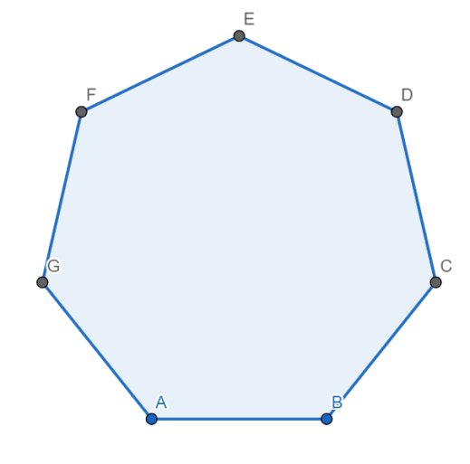 What is the sum of the angles in a $7$ sided polygon?