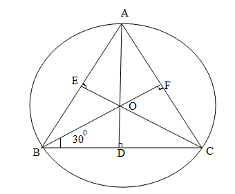 An equilateral triangle of side 9cm is inscribed in a circle. Find the ...