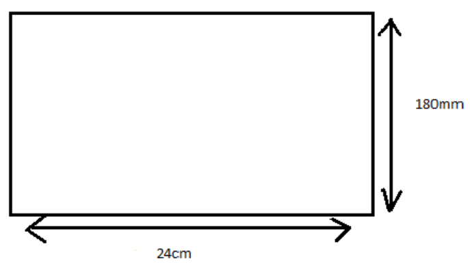 Find the area of a rectangle whose Length= \\[24\\]cm; Breath= \\[180\\]mm.