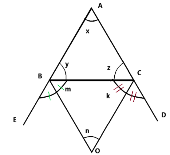In The Fig Sides Ab And Ac Of Triangle Abc Are Produced To Point E And D Respectively If 2143