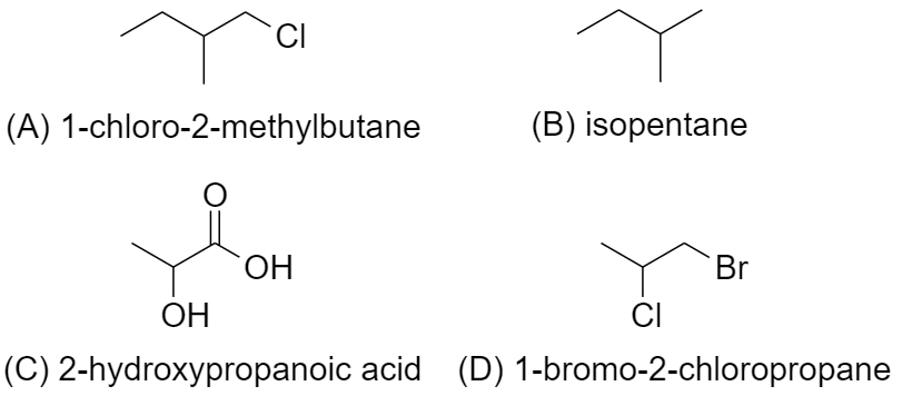 Which one of the following compounds is not optically active?(A) $C{{H ...