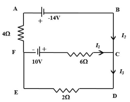 For the circuit shown below let \\[{I_1}\\], \\[{I_2}\\] and \\[{I_3 ...