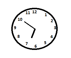 The clock shows 6:50 as the time in the morning. The angle between the ...