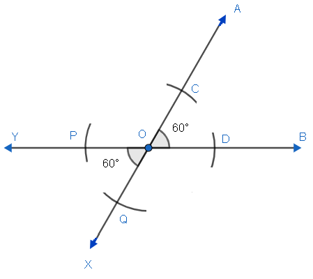 Draw $\\angle AOB=60{}^\\circ $ using a protractor. Now, using a ...