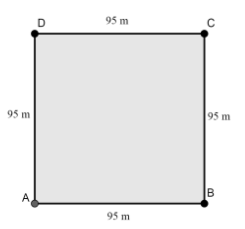 Tanvy runs $3$ times around a square field each of whose sides measures ...