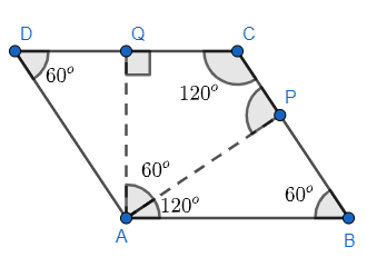 In a parallelogram ABCD, AP and AQ are perpendicular from vertex of ...