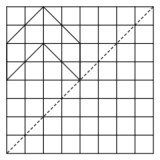 Copy the diagram and complete given shape to be symmetric about the ...