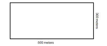 A plot of land measures 500 m by 300 m. Find its area inA.\\[{m^2}\\]B ...