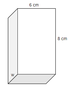 What is the width of a rectangular prism when the surface area is $208 ...