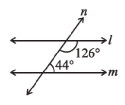 Figure in which two angles are 44 and 126 degrees