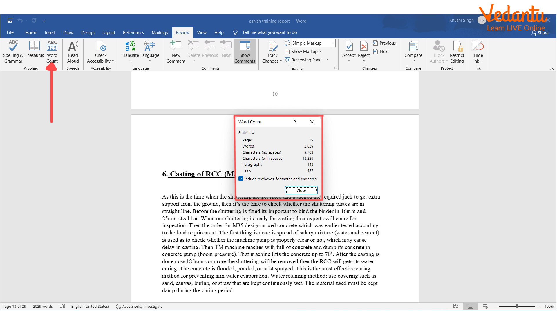 Counting Words in a Document