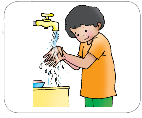 Boy Rinsing the hands