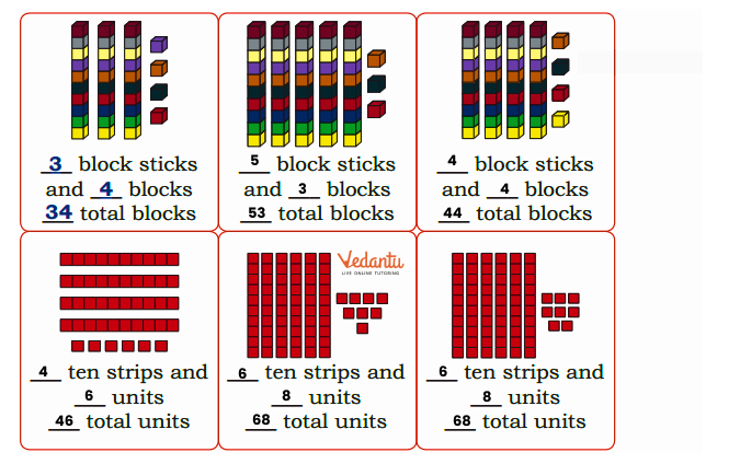 answer for counting the sticks and units