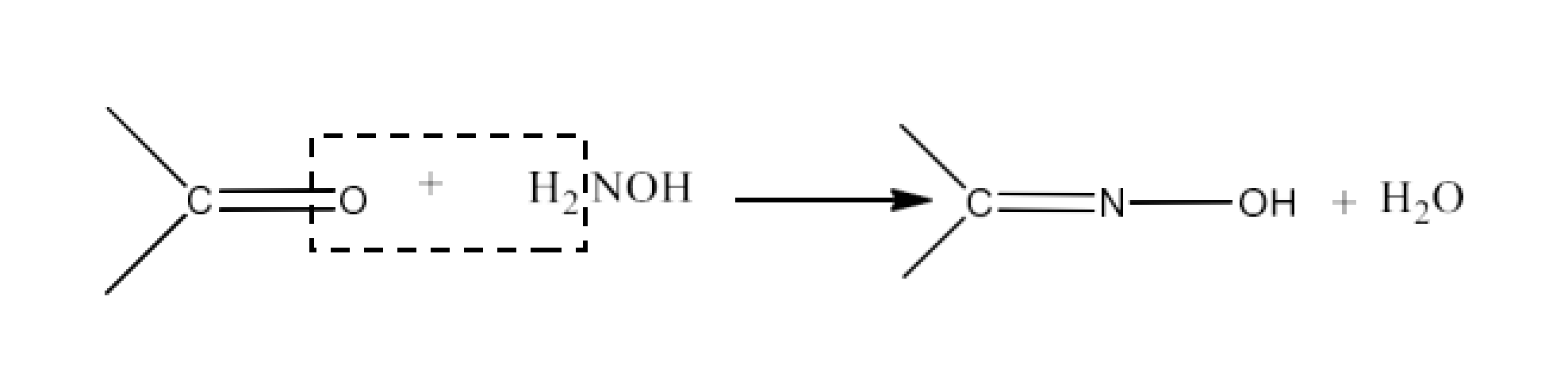 ketones from oximes are treated with hydroxylamine in a slightly acidic media