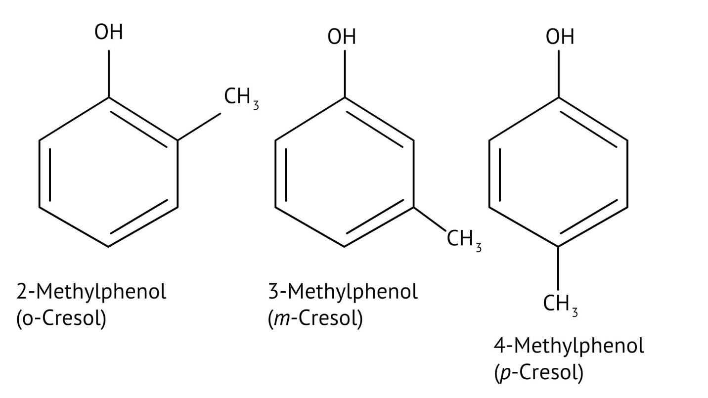 names of monohydric Phenols of molecular formula