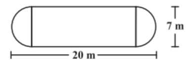 Rectangle + 2 semi circle question image