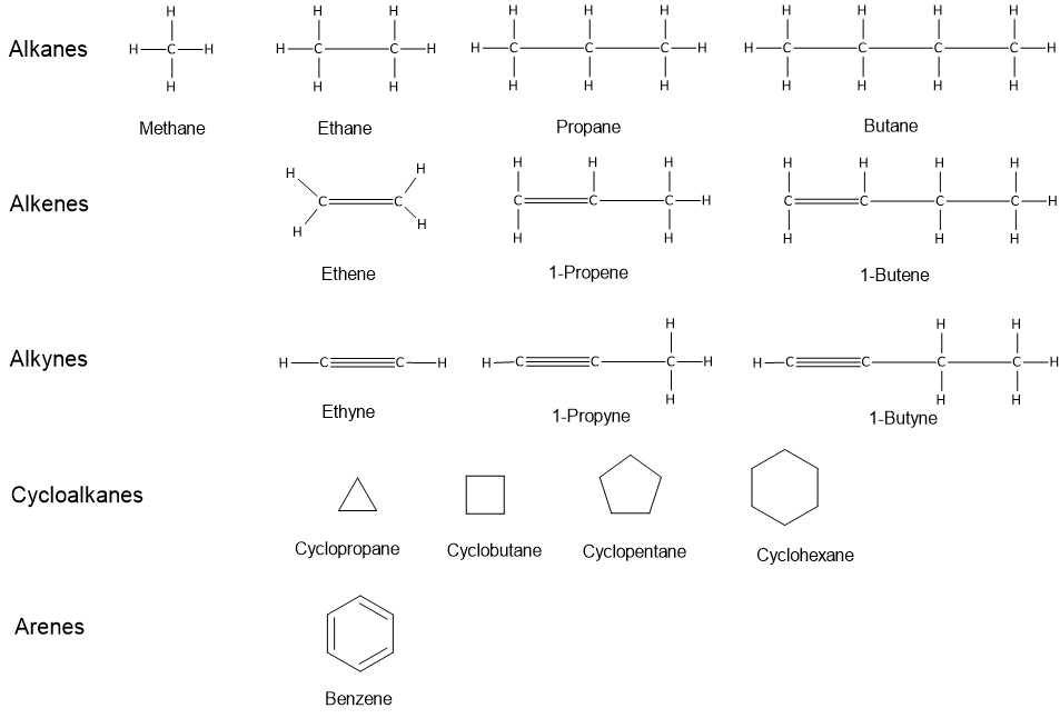 Examples of Hydrocarbons