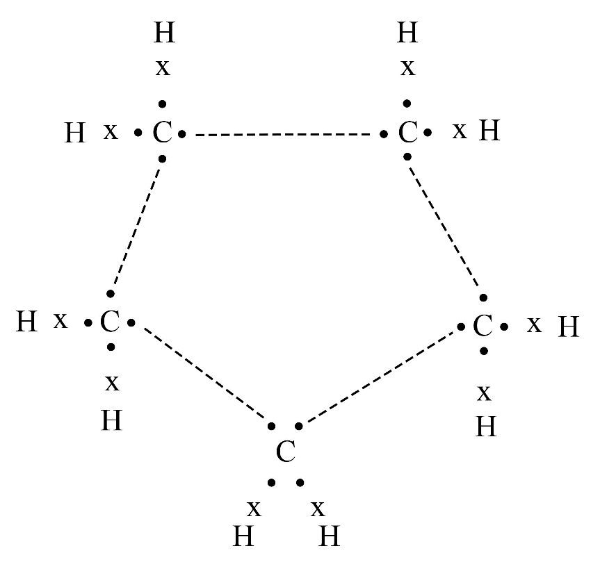 The formula for cyclopentane is C5H10.png